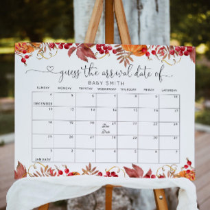 Poster Automne Petit citrouille Devinez le calendrier de 