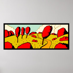 Poster Automne rouge