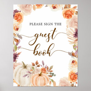 Poster Automne Rustique Citrouille Onederday Guest Book