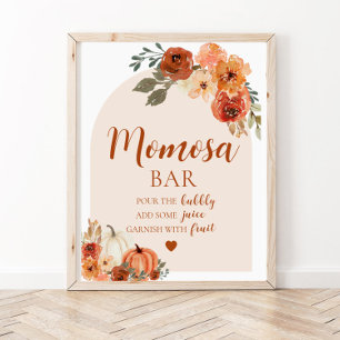 Poster Automne Un Petit Baby shower Citrouille Momosa Bar