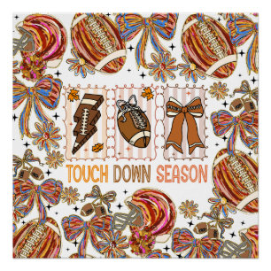Poster Automne Vintage Football Jour