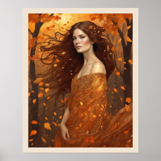Poster Automne Wind Wind Wind Wine in Woods Art Nuevo Imp (Devant)