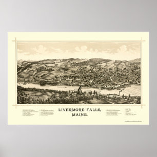 Poster Automnes de Livermore, JE carte panoramique - 1889