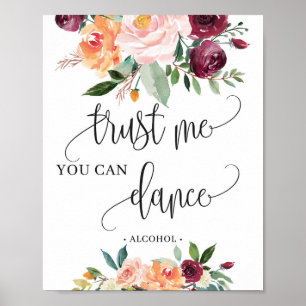 Poster Automnes rustiques floral me faire confiance vous 
