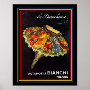 Poster Automobile Bianchi Vintage Auto Show Ad 16 x 20