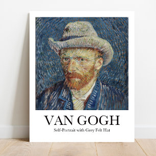 Poster Autoportrait avec Gris Felt Casquette Vincent van 