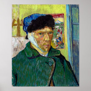 Poster Autoportrait avec oreille déchaînée   Van Gogh  