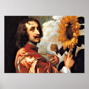 Poster Autoportrait avec tournesol, 1632 artwork