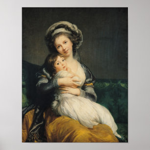 Poster Autoportrait dans un Turban avec son enfant, 1786