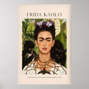 Poster Autoportrait de Frida Kahlo avec collier d'épines 