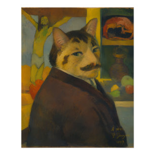 Poster Autoportrait de Paul Gauguin en chat