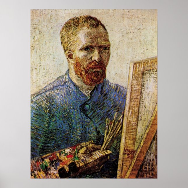 Poster Autoportrait de Van Gogh devant son chevalet (Devant)