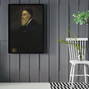 Poster Autoportrait par Titien, Art de la Renaissance vin
