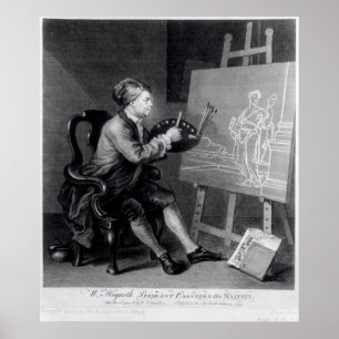 Poster Autoportrait Peinture de la muse de bande dessinée