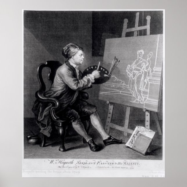 Poster Autoportrait Peinture de la muse de bande dessinée (Devant)