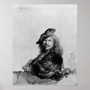 Poster Autoportrait se penchant sur un filon-couche en