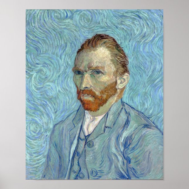 Poster Autoportrait, Vincent van Gogh, 1889 (Devant)
