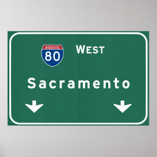 Poster Autoroute Interstate Highway Sacramento California