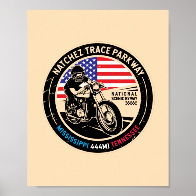 Poster Autoroute nationale Pittoresque Natchez Trace Park (Devant)