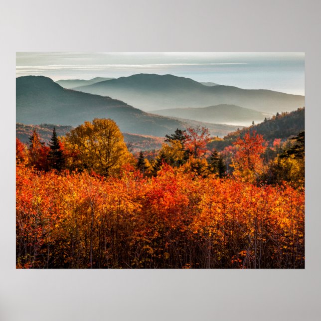 Poster Autoroute Sunrise Kancamagus Vue sur le New Hampsh (Devant)