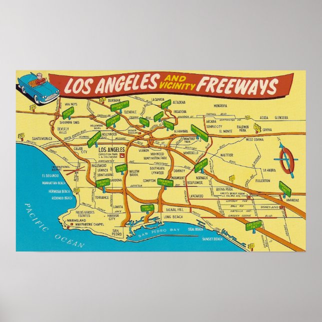 Poster Autoroutes de Los Angeles (Devant)