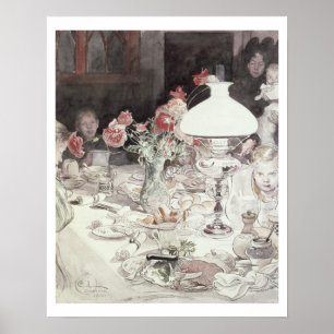 Poster Autour de la lampe chez Evening, 1900 (la semaine