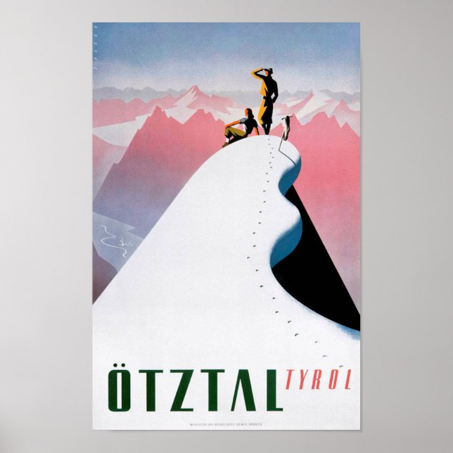 Poster " Autriche : 1930/aujourd'hui Tyrol - Winter (Devant)
