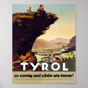 Poster " Autriche : 1947/aujourd'hui Tyrol - Été 