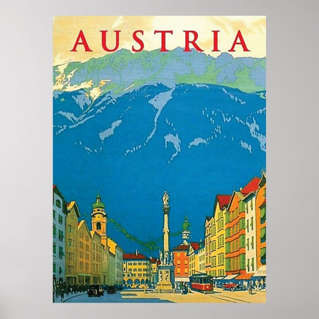 Poster Autriche, City Centre-ville (Devant)