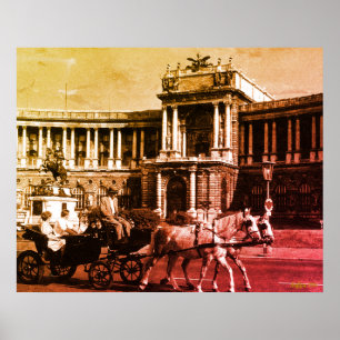 Poster Autriche vintage Palais de Hofburg Vienne