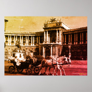 Poster Autriche vintage palais Hofburg de Vienne