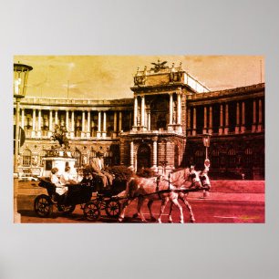 Poster Autriche vintage Vienne Palais Hofburg
