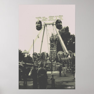 Poster Autriche vintage Vienne Prater parc d'attractions