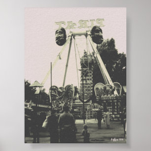 Poster Autriche vintage Vienne Prater parc d'attractions