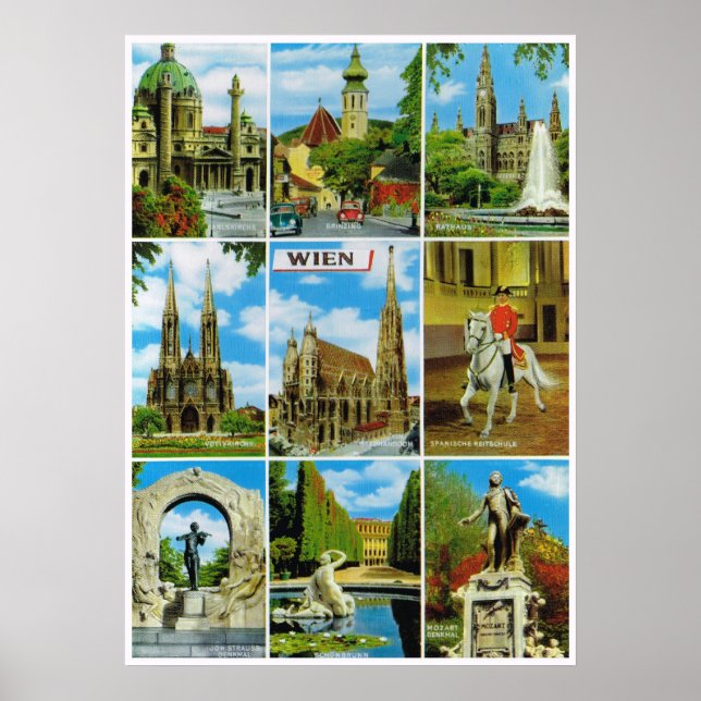 Poster Autriche vintage, Vienne, Vienne, (Devant)