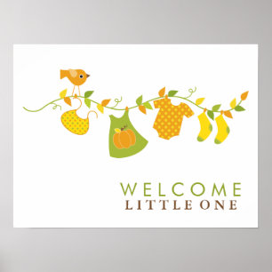Poster Autumn Baby Shower Sign