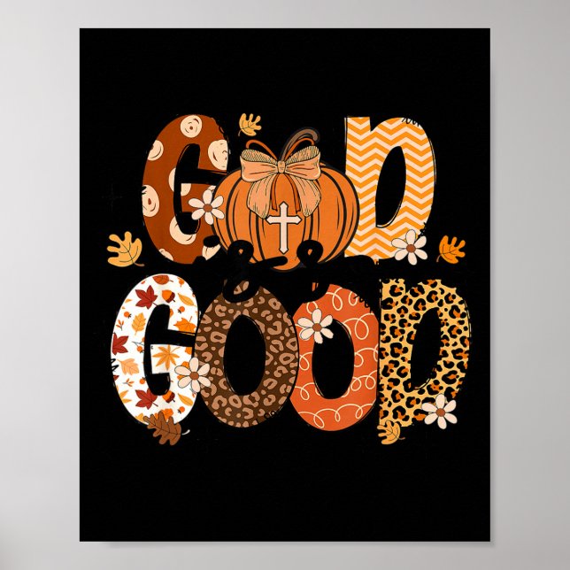 Poster Autumn Pumpkin Christian Thanksgiving Faith God Is (Devant)