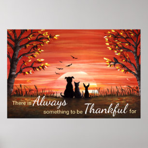 Poster Autumn Sunset Always Thankful
