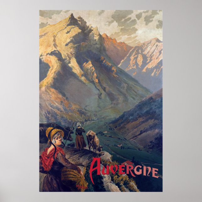Poster Auvergne, Mountain Road, France (Devant)