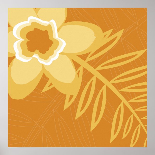 Poster aux fleurs orange (Devant)