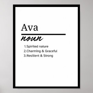 Poster Ava, Fille Nom Personnalisé Définition
