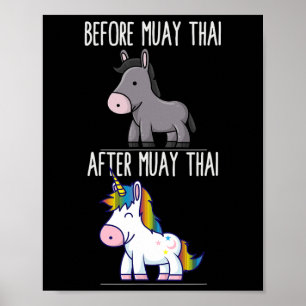 Poster Avant Après Muay Thai Unicorn Fighter Boxe
