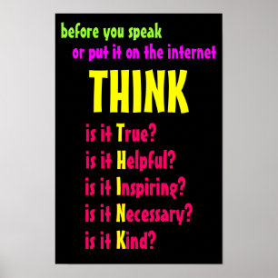 Poster Avant de parler Pensez