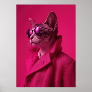 Poster Avant-Garde Cat Calico Fashion Portrait