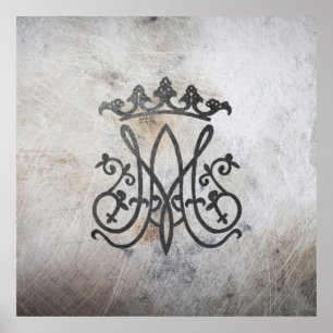 Poster Ave Maria Monogram