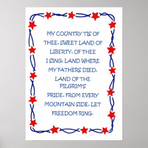 Poster avec America Song Design