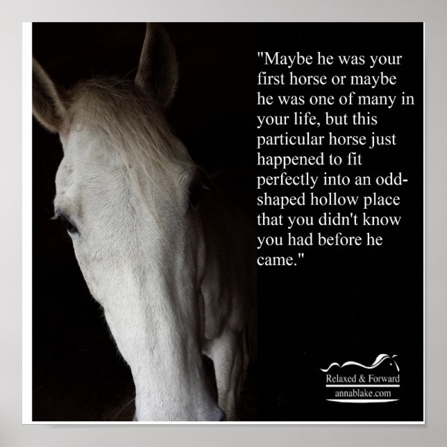 Poster avec Anna Blake Citation sur les chevaux. (Devant)