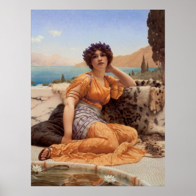 Poster Avec des violettes courbées et la robe de teinte s (Devant)