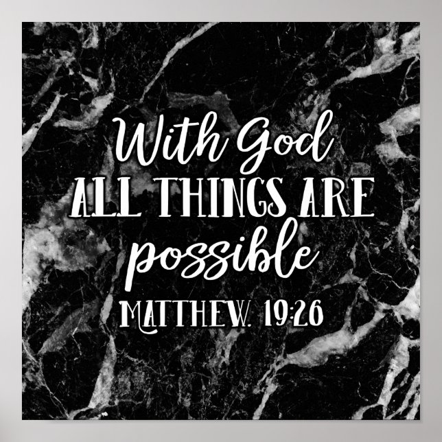 Poster Avec Dieu, toutes les choses sont possibles Bible  (Devant)