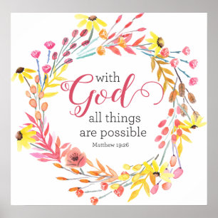 Poster Avec Dieu, toutes les choses sont possibles Impres